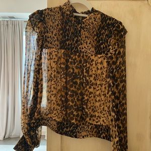 Free people leopard blouse. Medium. Worn once.